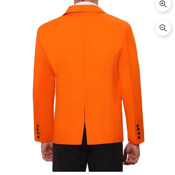 Vibrant Orange Men's Blazer - Picture 5 of 6